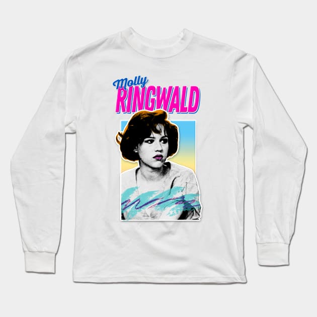 Molly Ringwald -  80s Styled Retro Nostalgia Graphic Design Long Sleeve T-Shirt by DankFutura
